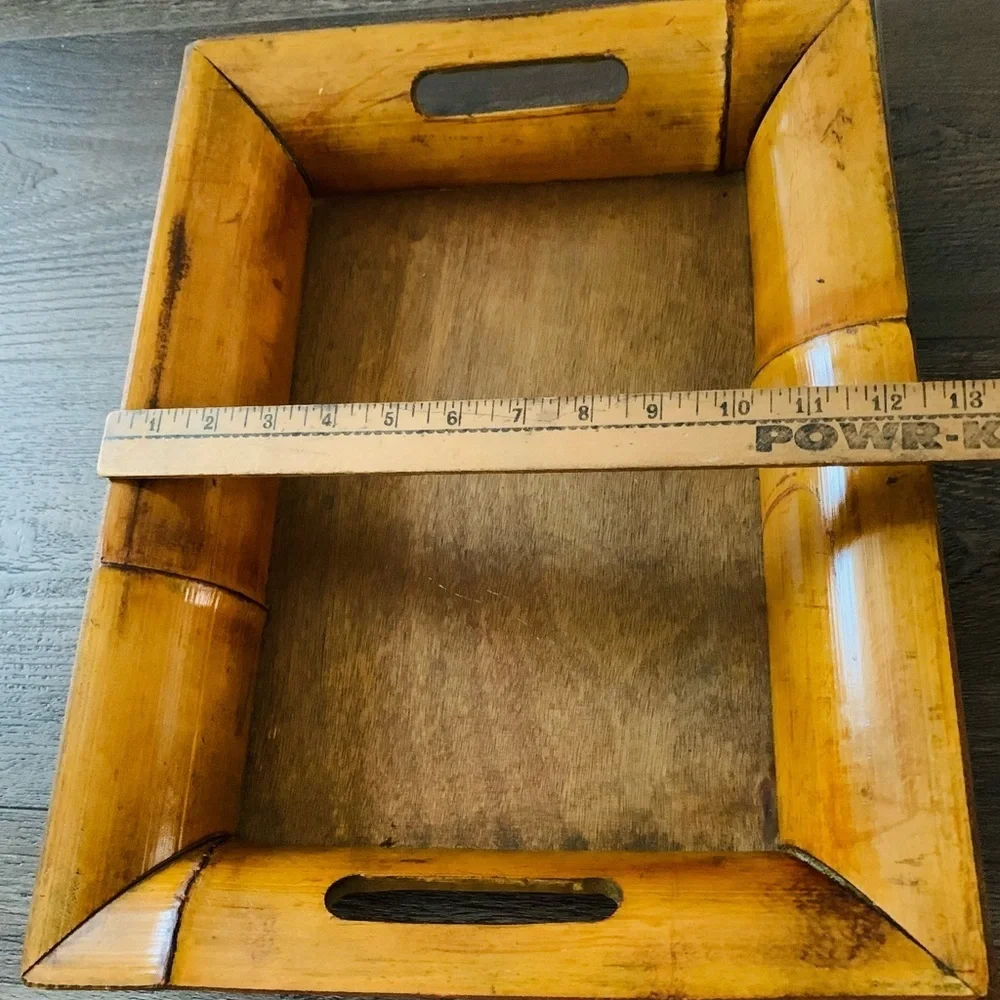 Wooden Tray with bamboo border